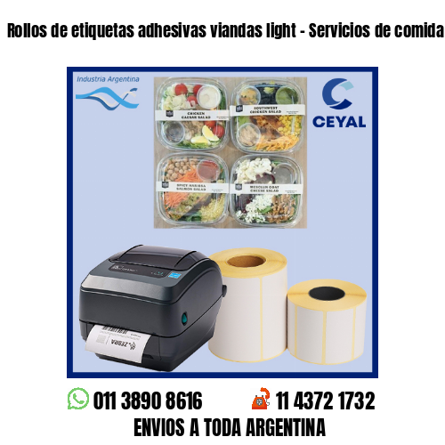 Rollos de etiquetas adhesivas viandas light – Servicios de comida light