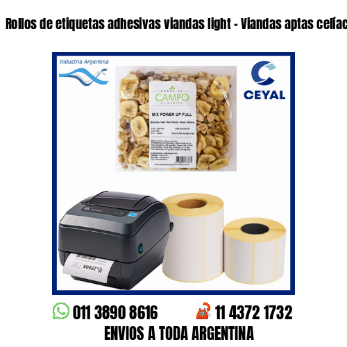 Rollos de etiquetas adhesivas viandas light – Viandas aptas celíacos