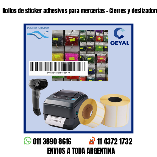 Rollos de sticker adhesivos para mercerías – Cierres y deslizadores