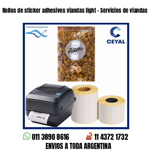 Rollos de sticker adhesivos viandas light – Servicios de viandas