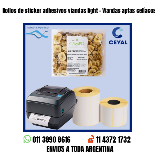 Rollos de sticker adhesivos viandas light – Viandas aptas celíacos