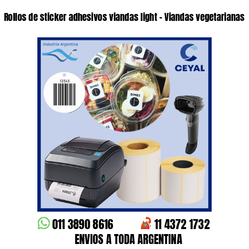 Rollos de sticker adhesivos viandas light – Viandas vegetarianas