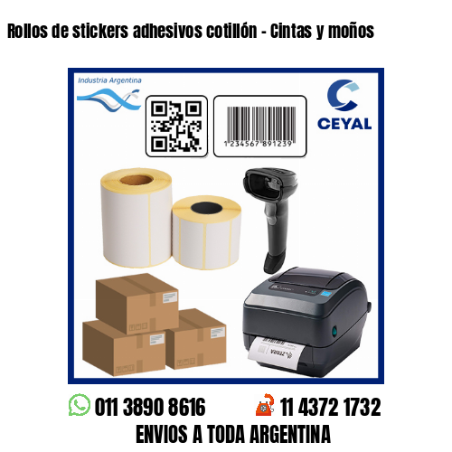 Rollos de stickers adhesivos cotillón – Cintas y moños