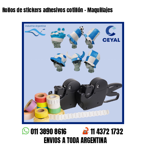 Rollos de stickers adhesivos cotillón – Maquillajes