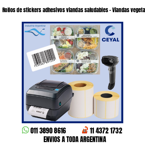 Rollos de stickers adhesivos viandas saludables – Viandas vegetarianas
