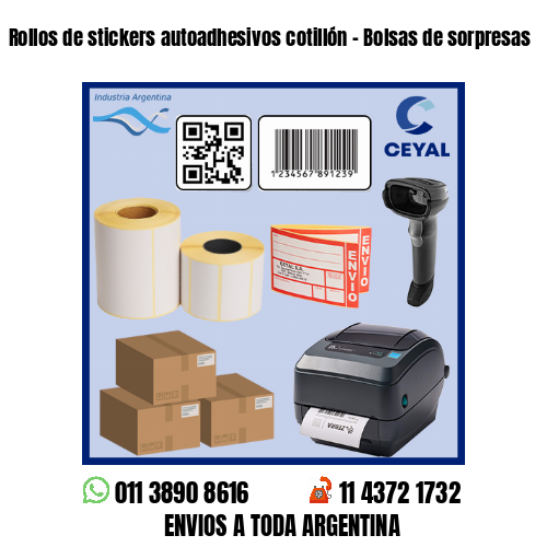 Rollos de stickers autoadhesivos cotillón – Bolsas de sorpresas