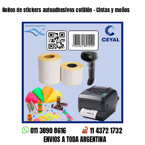 Rollos de stickers autoadhesivos cotillón – Cintas y moños