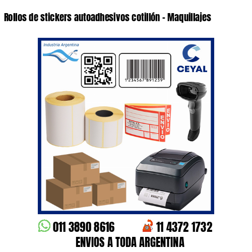 Rollos de stickers autoadhesivos cotillón – Maquillajes