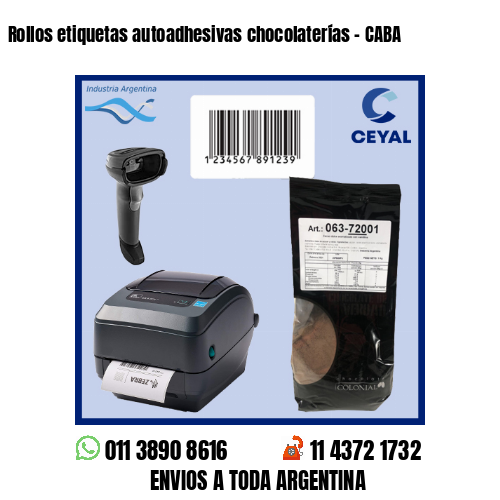 Rollos etiquetas autoadhesivas chocolaterías - CABA