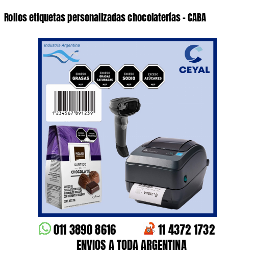 Rollos etiquetas personalizadas chocolaterías – CABA