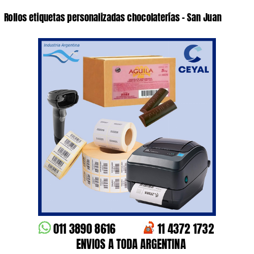 Rollos etiquetas personalizadas chocolaterías – San Juan
