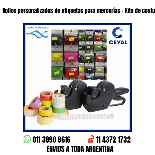 Rollos personalizados de etiquetas para mercerías – Kits de costura