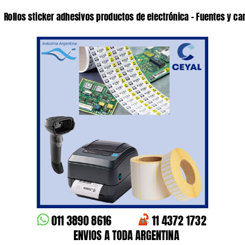 Rollos sticker adhesivos productos de electrónica – Fuentes y cargadores
