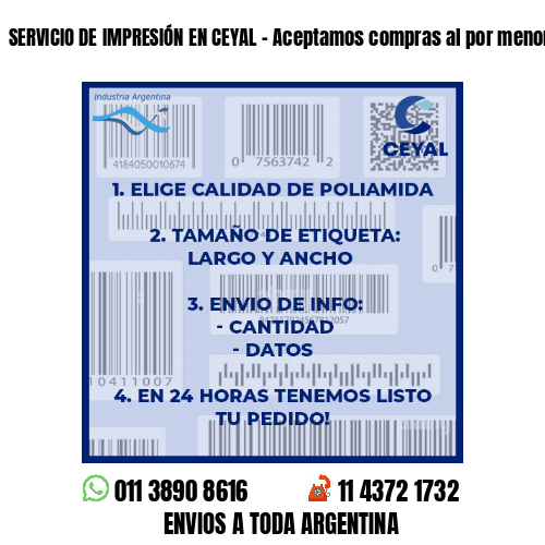 SERVICIO DE IMPRESIÓN EN CEYAL – Aceptamos compras al por menor y mayor