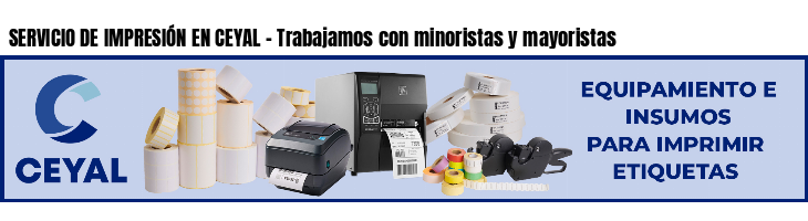 SERVICIO DE IMPRESIÓN EN CEYAL - Trabajamos con minoristas y mayoristas