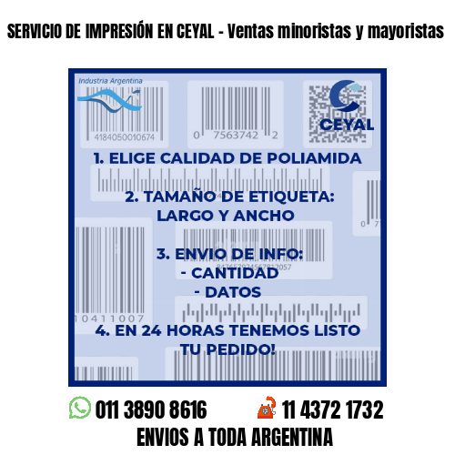 SERVICIO DE IMPRESIÓN EN CEYAL – Ventas minoristas y mayoristas