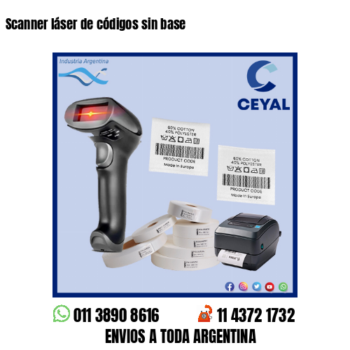 Scanner láser de códigos sin base