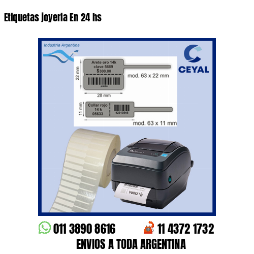 Etiquetas joyeria En 24 hs