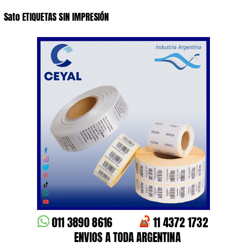 Sato ETIQUETAS SIN IMPRESIÓN