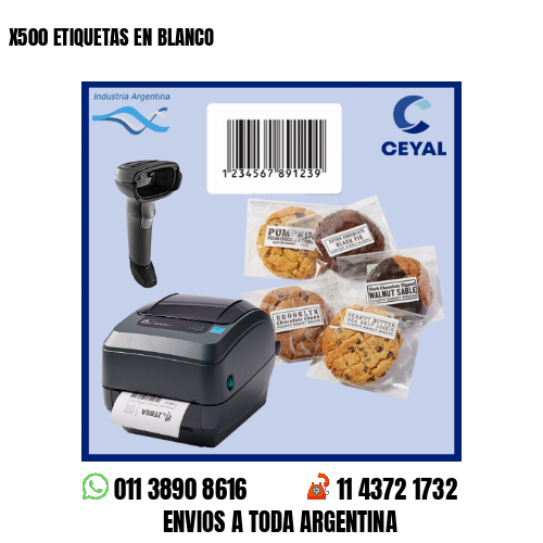 X500 ETIQUETAS EN BLANCO