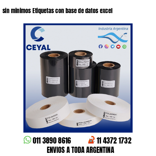 sin minimos Etiquetas con base de datos excel