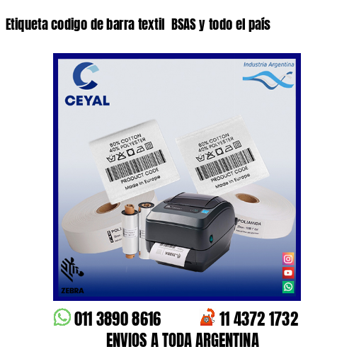 Etiqueta codigo de barra textil  BSAS y todo el país