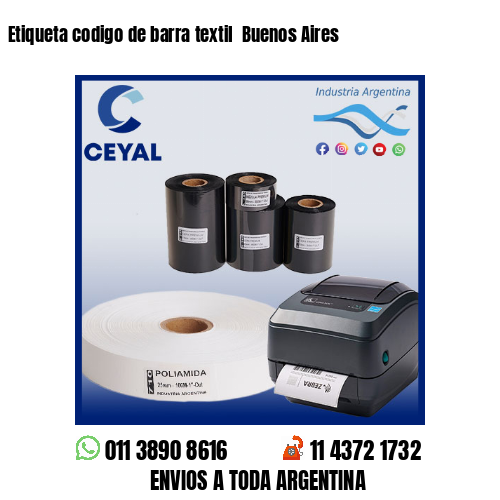 Etiqueta codigo de barra textil  Buenos Aires