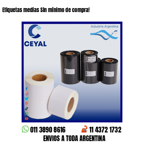 Etiquetas medias Sin mínimo de compra!