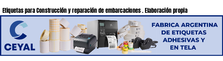 Etiquetas para Construcción y reparación de embarcaciones . Elaboración propia