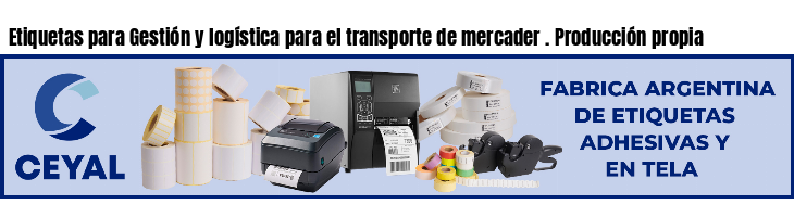 Etiquetas para Gestión y logística para el transporte de mercader . Producción propia
