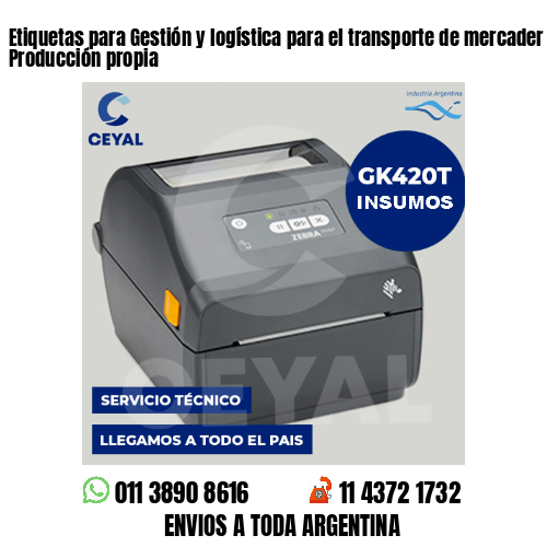Etiquetas para Gestión y logística para el transporte de mercader . Producción propia