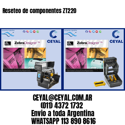 Reseteo de componentes ZT220