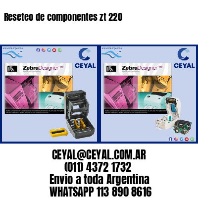 Reseteo de componentes zt 220