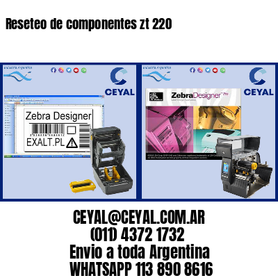 Reseteo de componentes zt 220