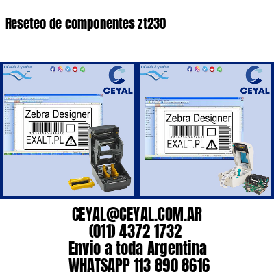 Reseteo de componentes zt230