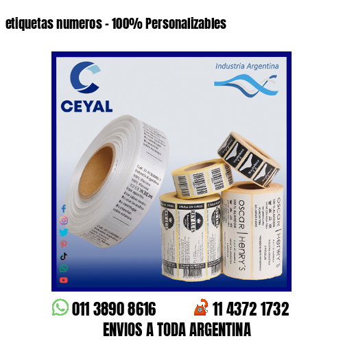 etiquetas numeros – 100% Personalizables