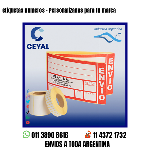 etiquetas numeros – Personalizadas para tu marca