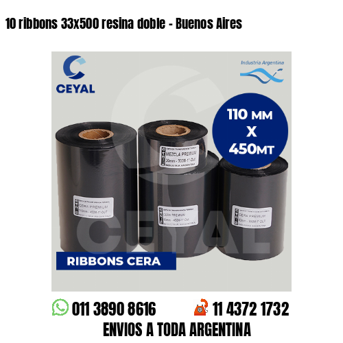 10 ribbons 33×500 resina doble – Buenos Aires