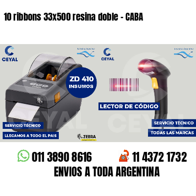 10 ribbons 33x500 resina doble - CABA