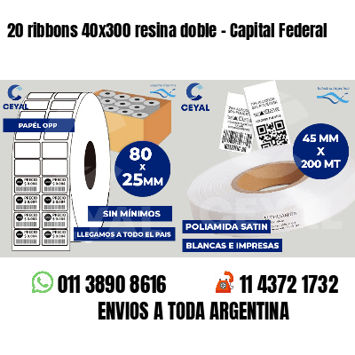 20 ribbons 40x300 resina doble - Capital Federal