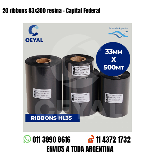 20 ribbons 83×300 resina – Capital Federal