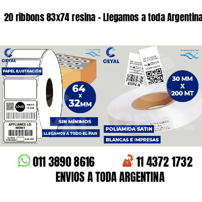 20 ribbons 83x74 resina - Llegamos a toda Argentina