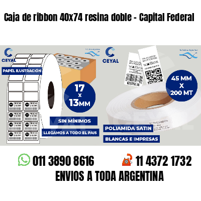 Caja de ribbon 40x74 resina doble - Capital Federal