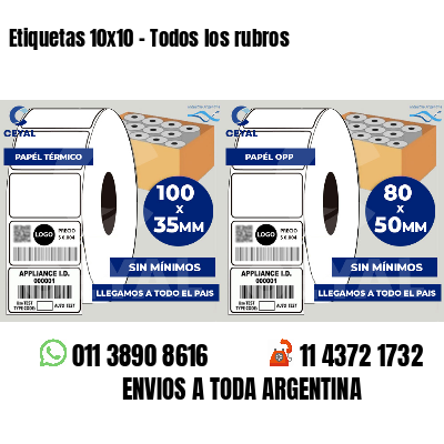 Etiquetas 10x10 - Todos los rubros