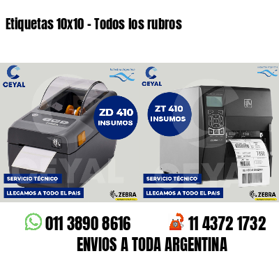 Etiquetas 10x10 - Todos los rubros