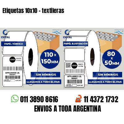 Etiquetas 10x10 - textileras