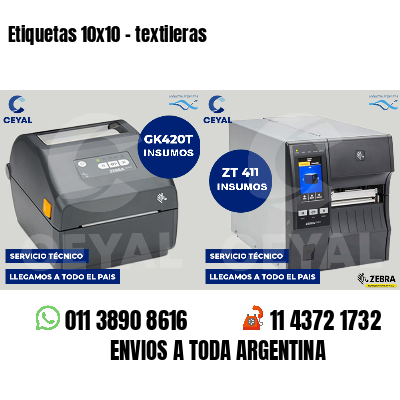 Etiquetas 10x10 - textileras