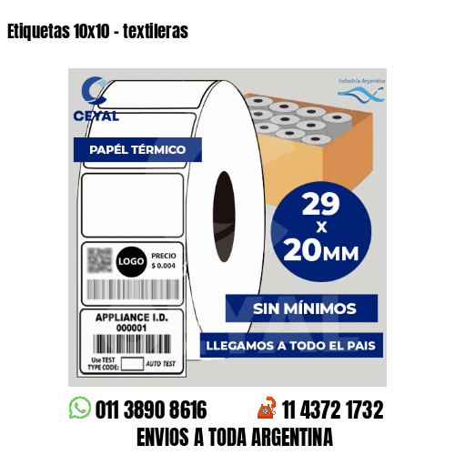 Etiquetas 10×10 – textileras