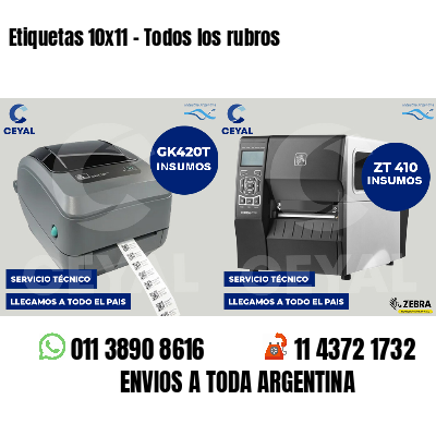 Etiquetas 10x11 - Todos los rubros