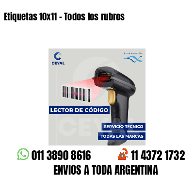 Etiquetas 10x11 - Todos los rubros